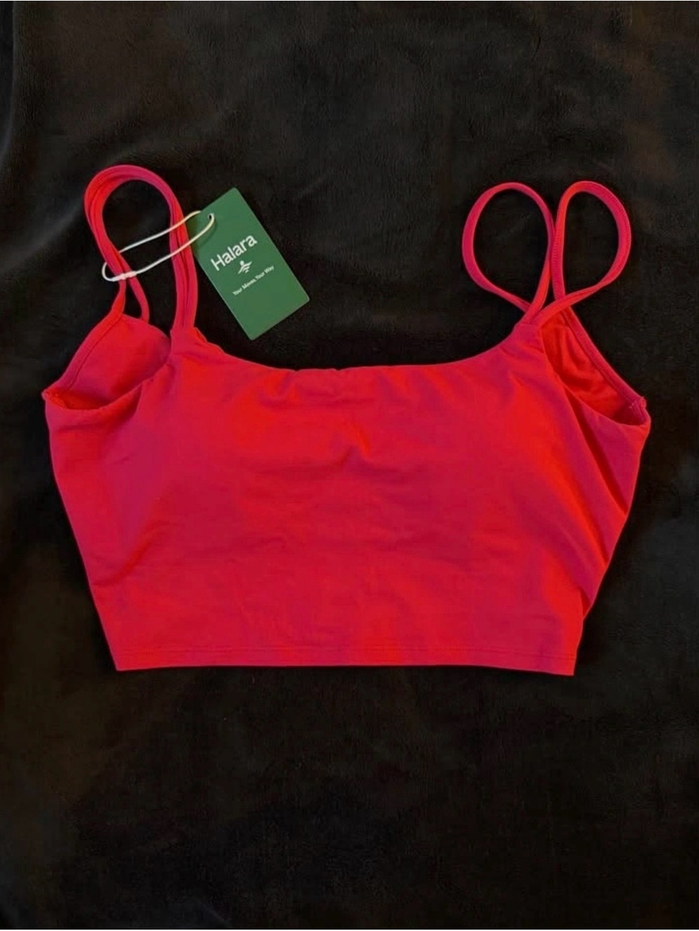 HALARA Women's Red Double-Strap Crop Camisole